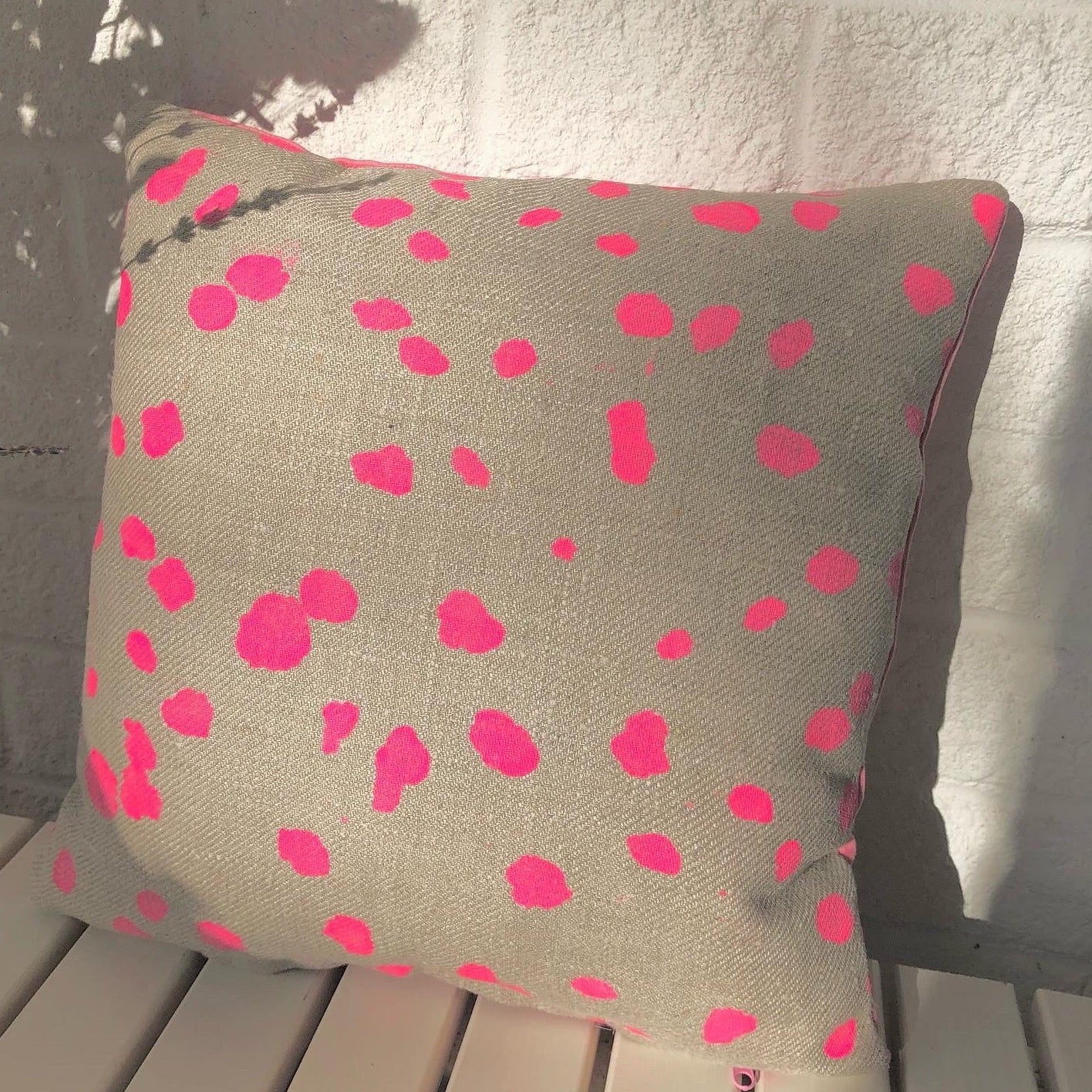 Sustainable Dalmatian print cushion