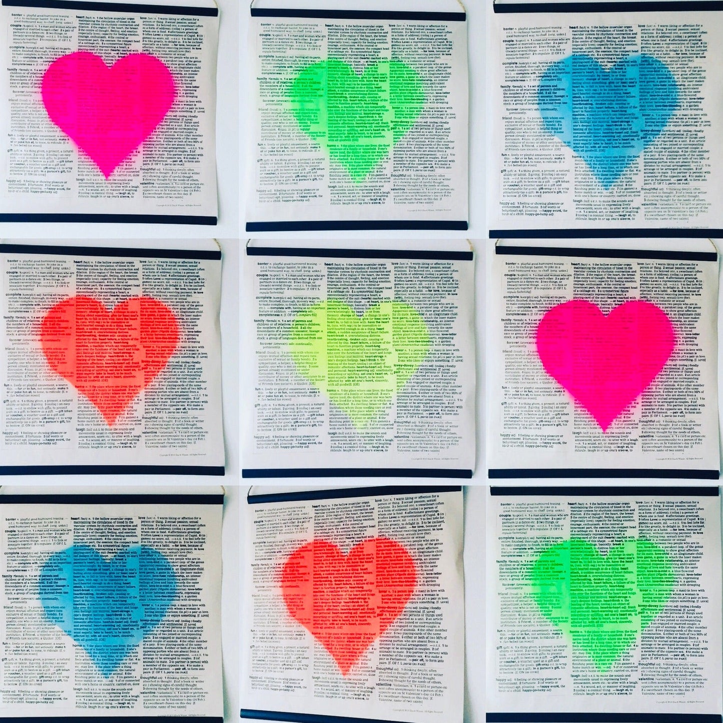 Recycled LOVE Neon Heart Print