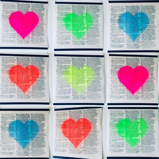 'Spray it with heART' Neon Recycled Paper Print